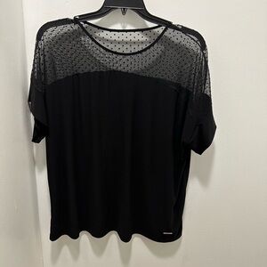 Black Lace Blouse 2X Anna Klein Blouse